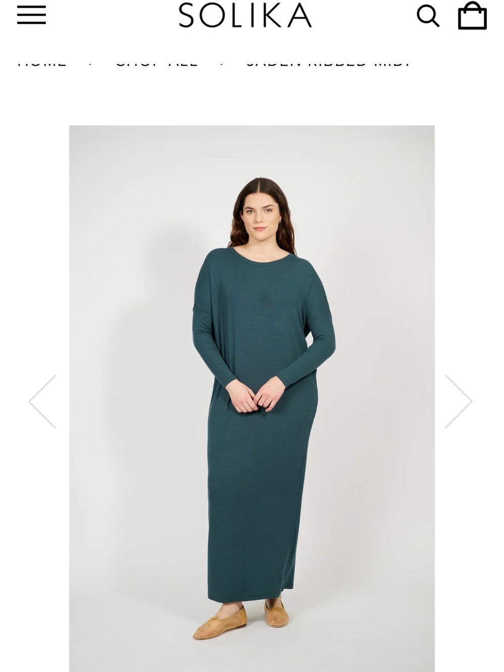 Solika Basic S Modal Teal Long Sleeve Maxi Dress